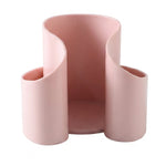 Plastic cosmetic organizer caddy on white background