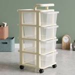 Multi tier drawer cart for storing supplies and toiletries