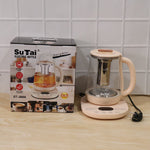 Electric glass tea kettle with LED and precise temperature control