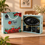 Tea coffee cup set leaf shaped platter