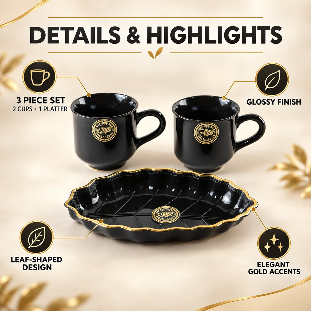 Cup platter design detail