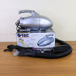 Orbit mini vacuum cleaner product display with multiple attachments laid out