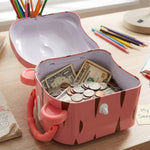 Kids savings bank with fun character design