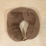 Lightweight brown U shape pillow for restful travel