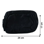 Size comparison for small electronics organizer travel pouch