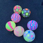 Vibrant Bouncy LED Ball for kids, flashing bright lights during play.