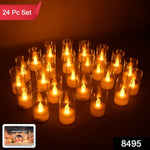 Collection of LED flameless candles with realistic flickering flame effect
