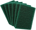 Arrangement of six aqua green scrub sponges for versatile home use.