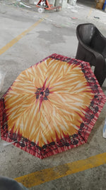 Person outdoors holding 3-Fold foldable umbrella for sun and rain protection