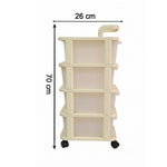 Space saving rolling organizer cart for tidy storage