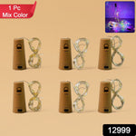 Close-up of bottle stopper LED string lights showcasing flexible copper wire and vibrant bulbs