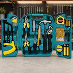 27 Pcs Home Repairing Tool Kit with Hammer Pliers Screwdrivers and Case