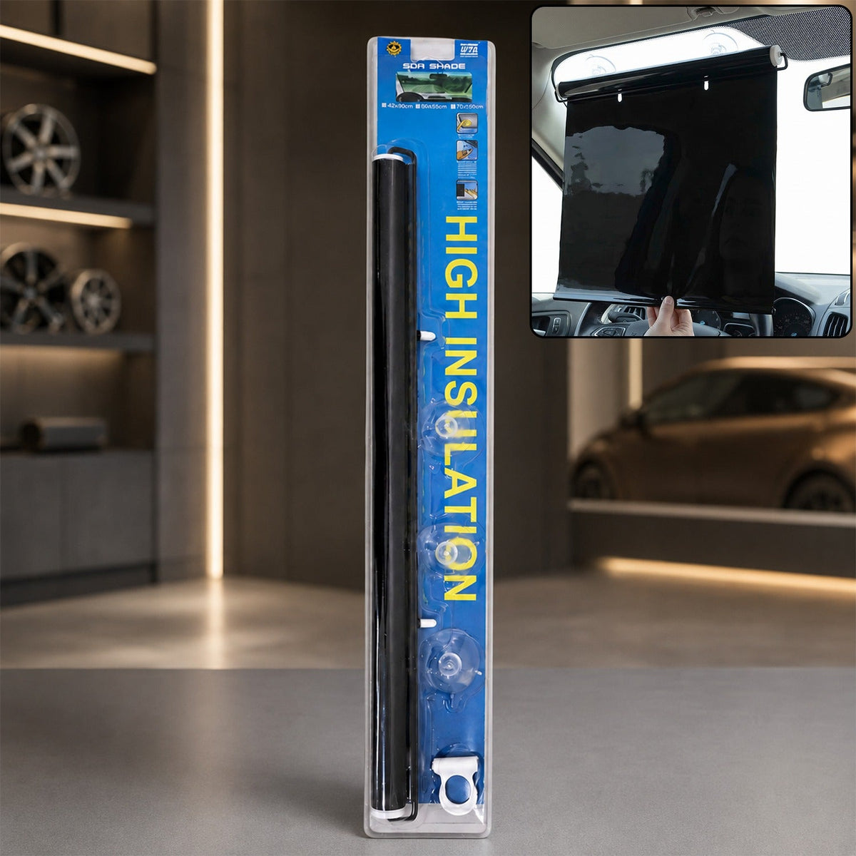 Ret retractable Window Sun Shade – Drill-Free Suction Mount