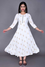 Aman Rayon Kurtis For Women (White, S)