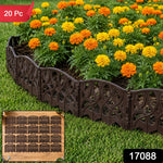 Decorative Garden Fence Border Set - 20 Interlocking Panels