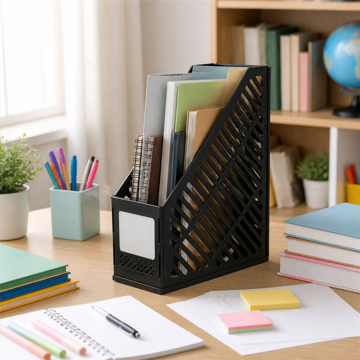 File holder stand white bg