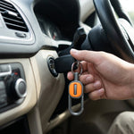Keychain holding multiple keys on dual rings with metal finish