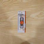 Back view of the push lock metal keychain with dual rings