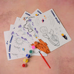 Children using cosmic space themed painting and coloring kit for creative learning
