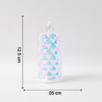 Battery operated LED candle lights with holographic effect illuminating softly