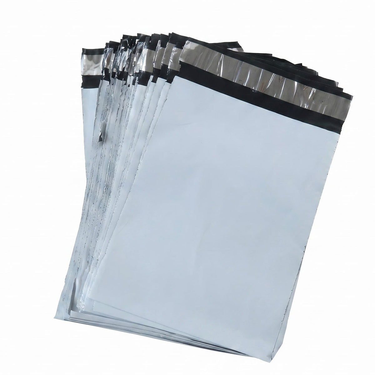 Courier polybags on white background