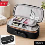 4 Layer Zipper Stationery Pouch Pencil Case with Combination Lock for Students