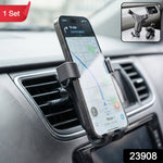 Air vent car phone mount with auto locking arms, 1 piece
