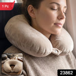 Soft velvet U shaped neck pillow for flights and car journeys