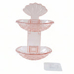 Self adhesive double deck soap dish for shower and basin