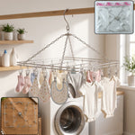 Stainless steel square multi clip drying hanger for socks and baby clothes (1 set)