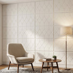 Finished wall with modern 3D self-adhesive wallpaper