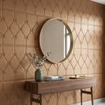 Removable 3D self-adhesive wallpaper applied smoothly on a wall.
