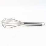 Stainless steel balloon whisk used for mixing batters and sauces